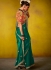 Green glass tissue sequins embroidered wedding saree with blouse 2151